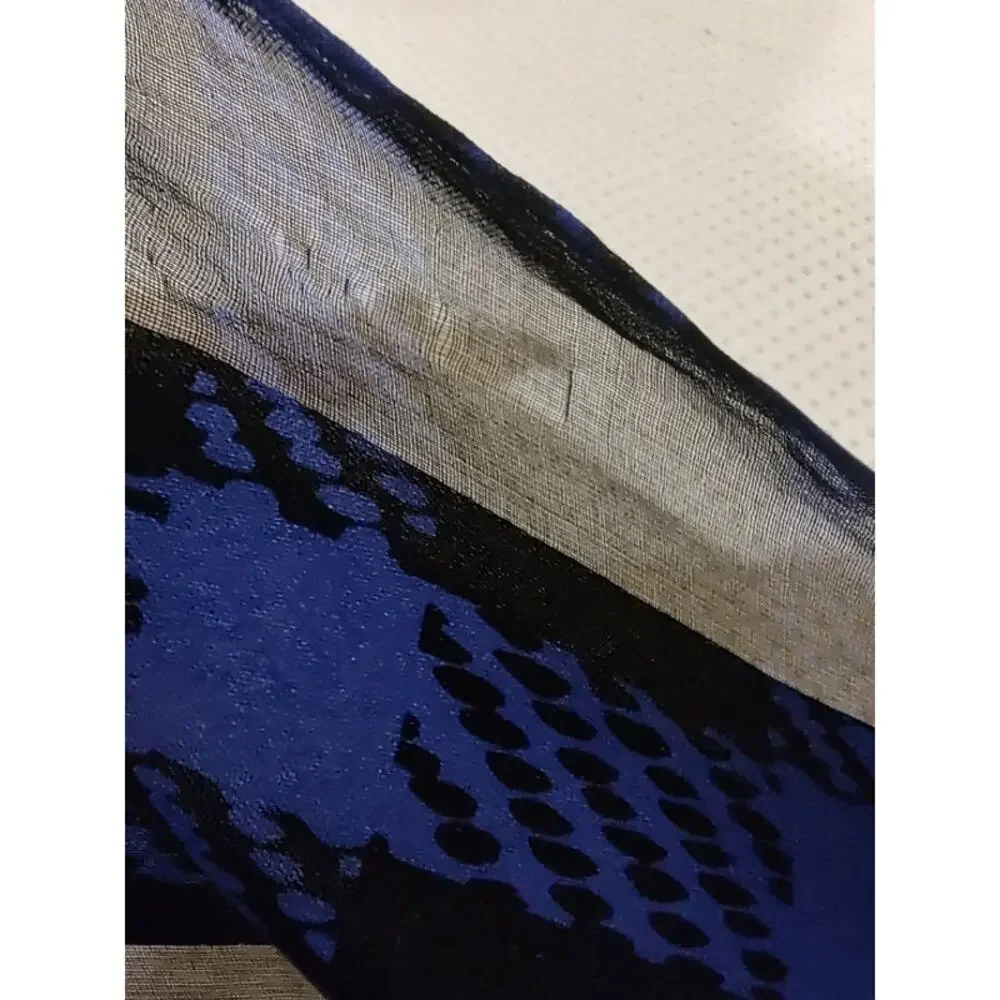 YSL floral plaid silk scarf stole vintage EUC